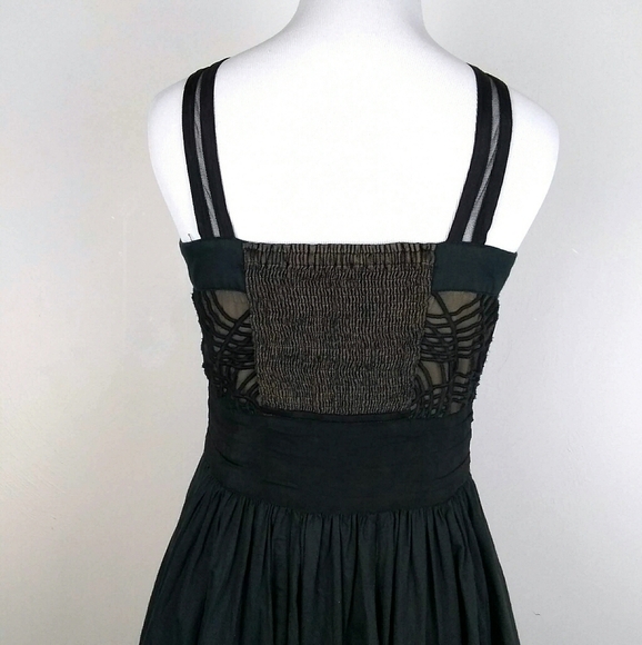 Beautiful Black and Tan Tiered Dress - Picture 4 of 6